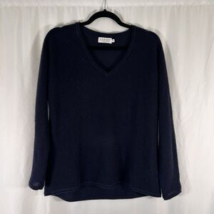Velvet by Graham Spencer Cashmere Sweater Women's XS Blue Vneck Long Sleeve